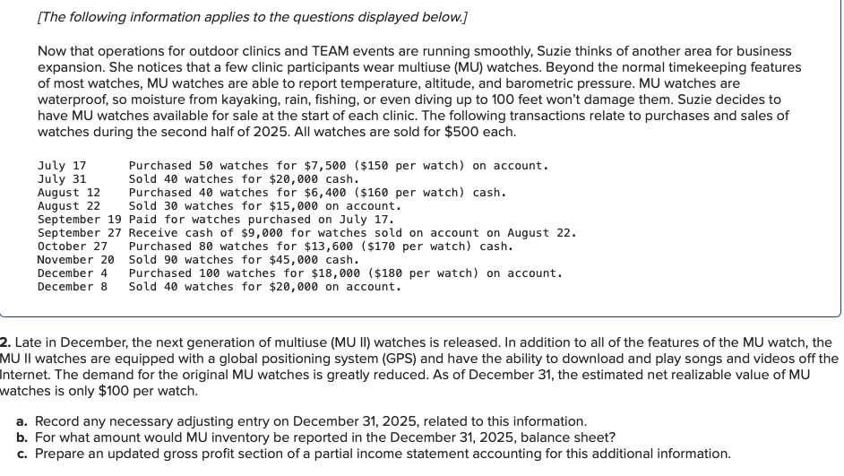 Calculate COGS.Show work and calculations for entire problem please [The following