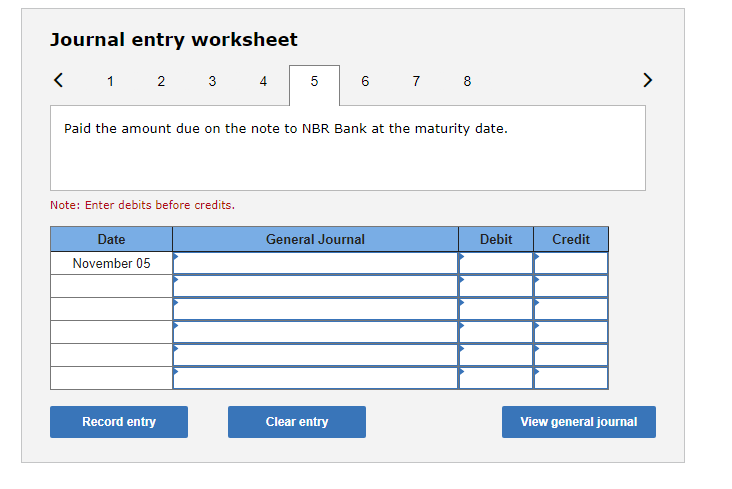 $63,000 note payable. __?__ Paid the amount due on the note to