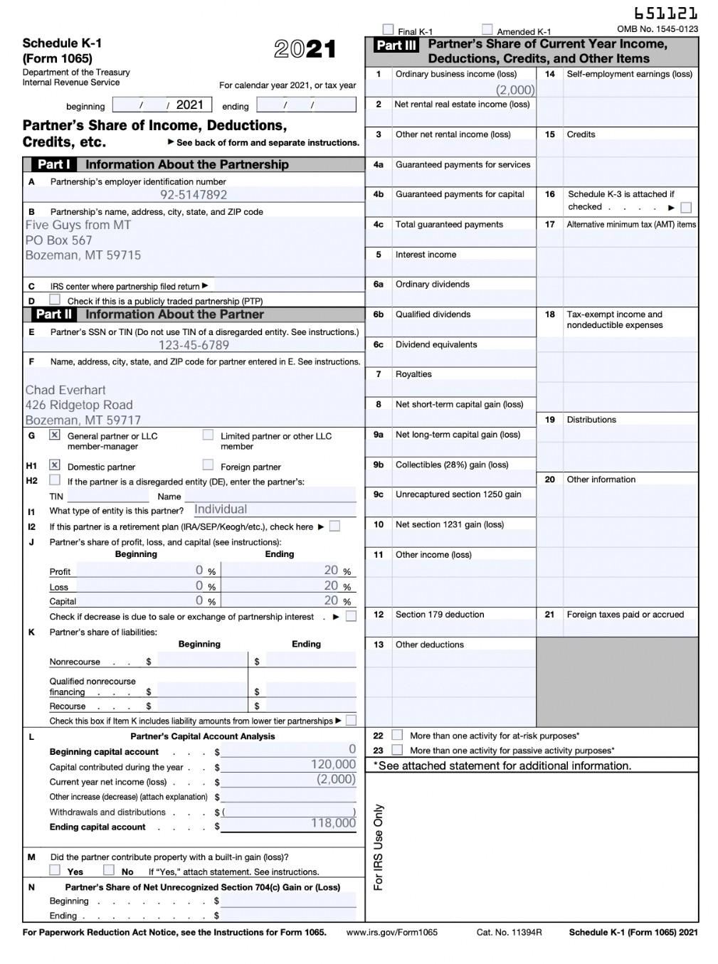 Ridgetop Road, Bozeman, MT, 59717. Chad's social security number is 123-45-6789, and