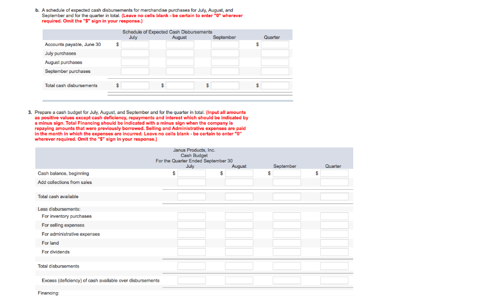 quarter in total. (Leave no cells blank-be certain to enter "0" wherever