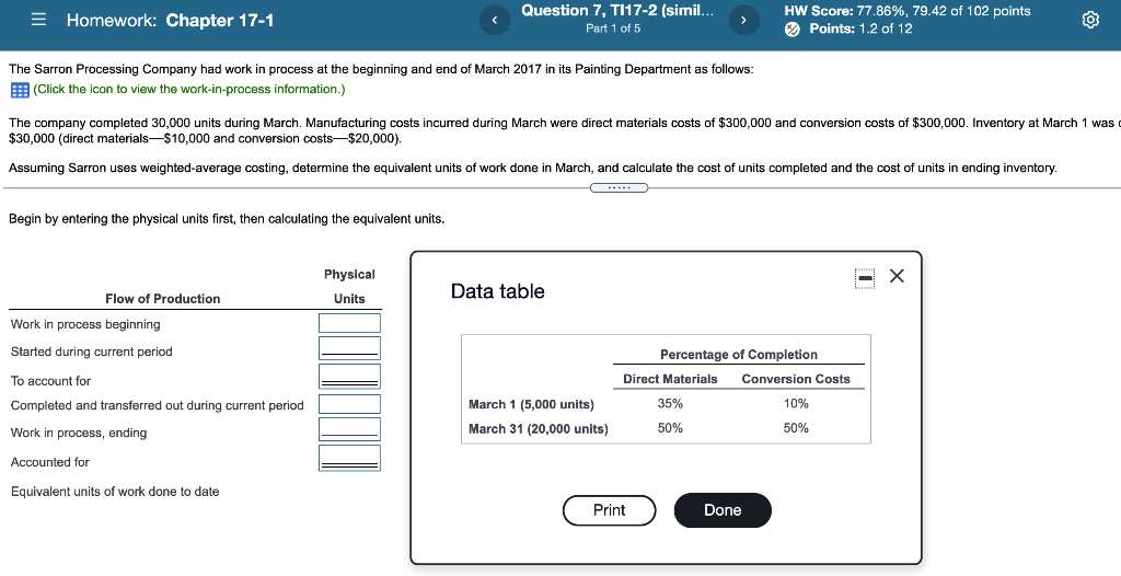 = Homework: Chapter 17-1 Question 7, T117-2 (simil... Part 1 of