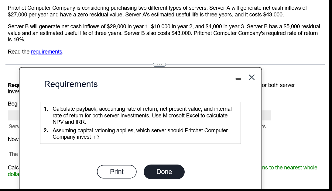 PLEASE SHOW CALCULATIONS PLEASE ! SHOW WORK ! THERE ARE 2 REQUIREMENTS