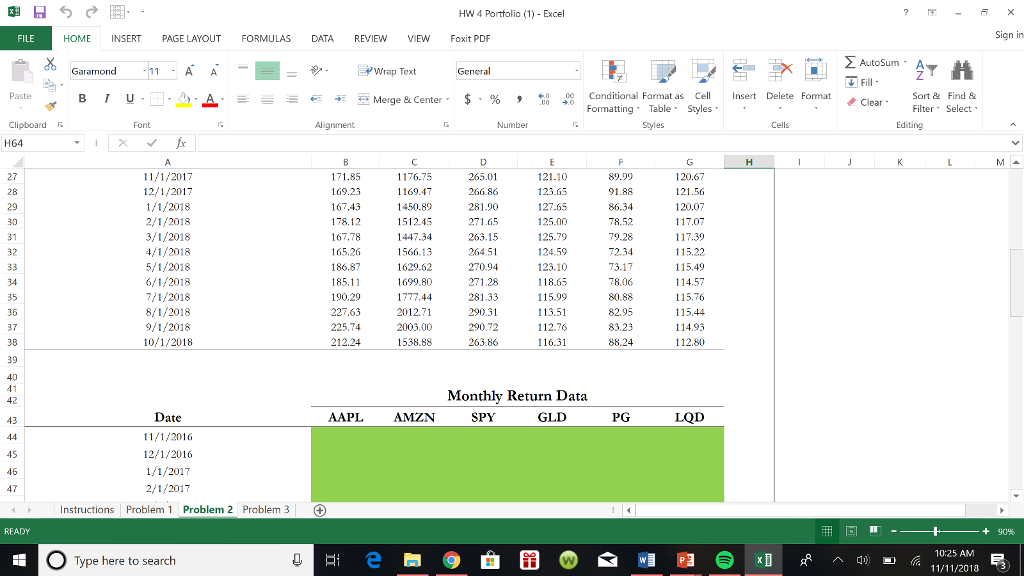 use Microsoft Excel with formulas and steps to determine all of the