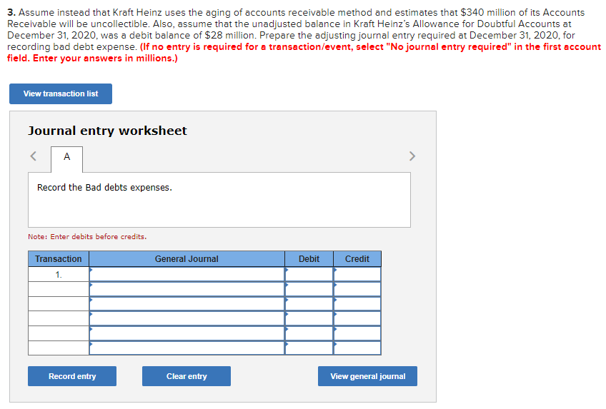 Foods and H.J. Heinz Corporation. Assume the company reported the following amounts