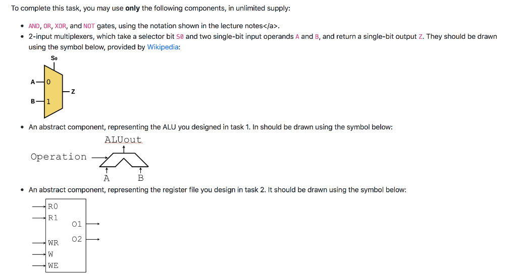 use the components you designed in tasks 1 and 2, in an