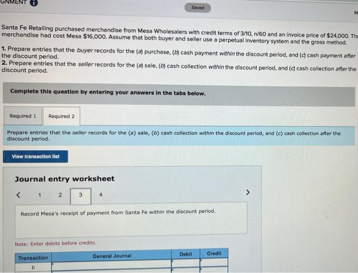 cash payment within the discount period, and ( cash payment after the