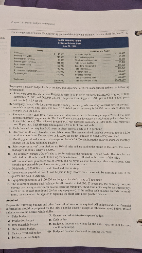 General Instructions Follow the instructions presented in the problem for each