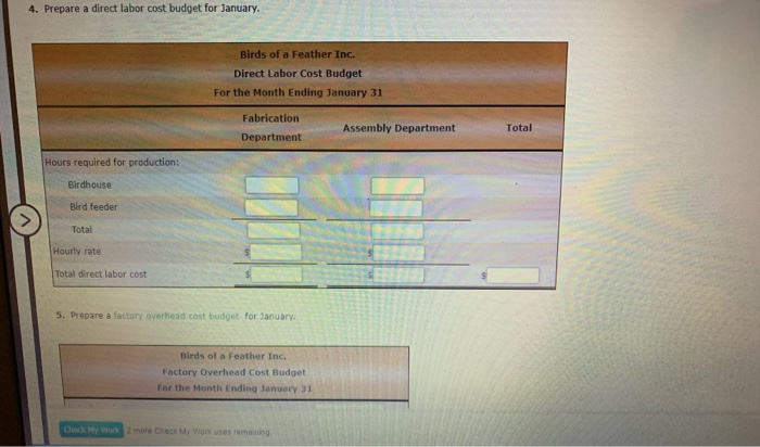 4,500 unitat per unit b. Estimated inventes at January 11 Direct materials: