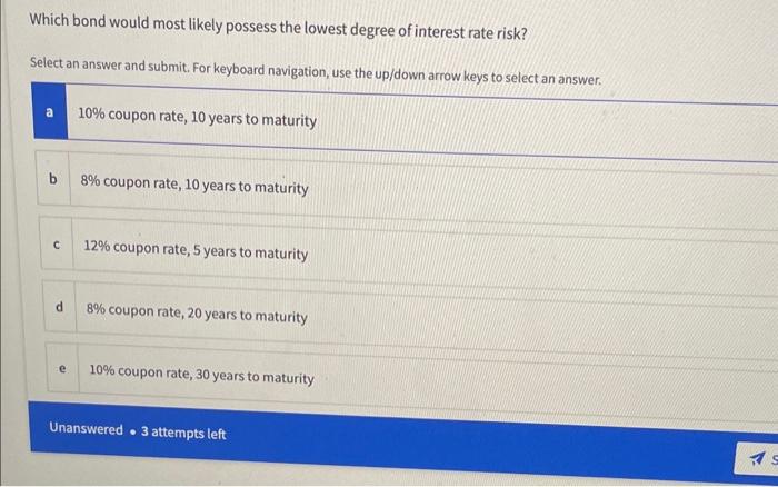 please answer and explain how Which bond would most likely possess the