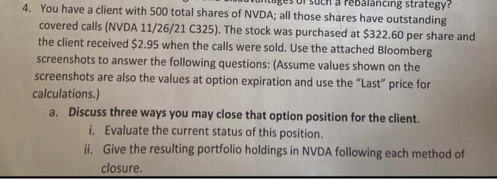  Question 4. All info is provided balancing strategy? 4. You have