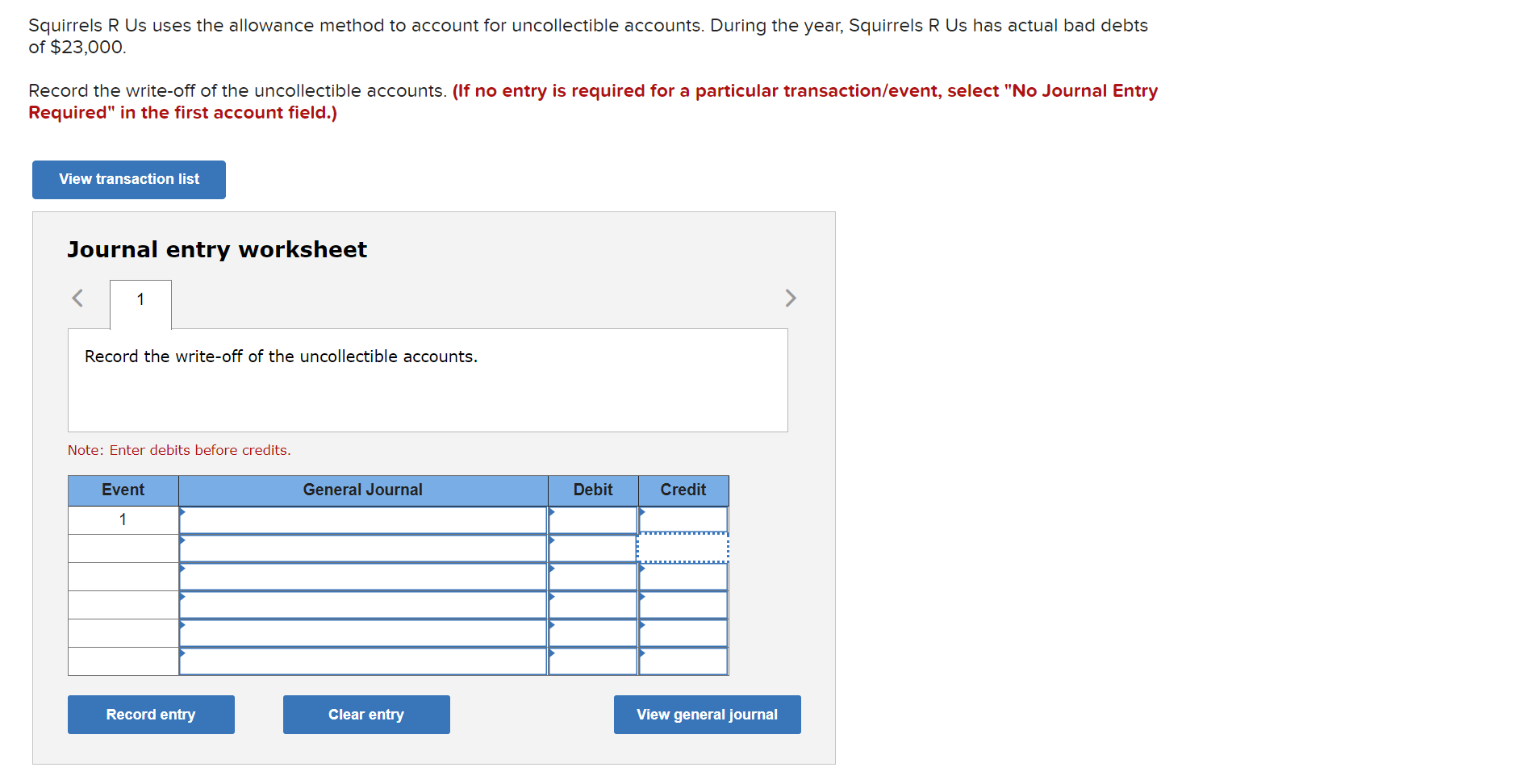 Squirrels R Us uses the allowance method to account for uncollectible