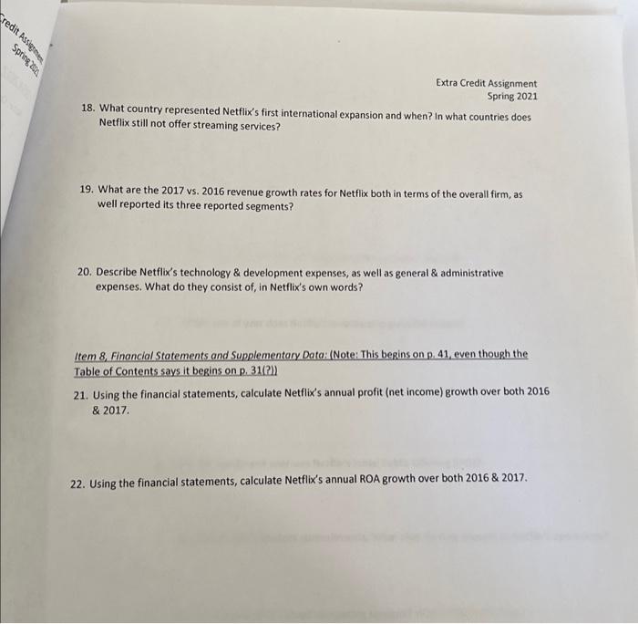  Credit Assignment Spring 2021 Extra Credit Assignment Spring 2021 18. What