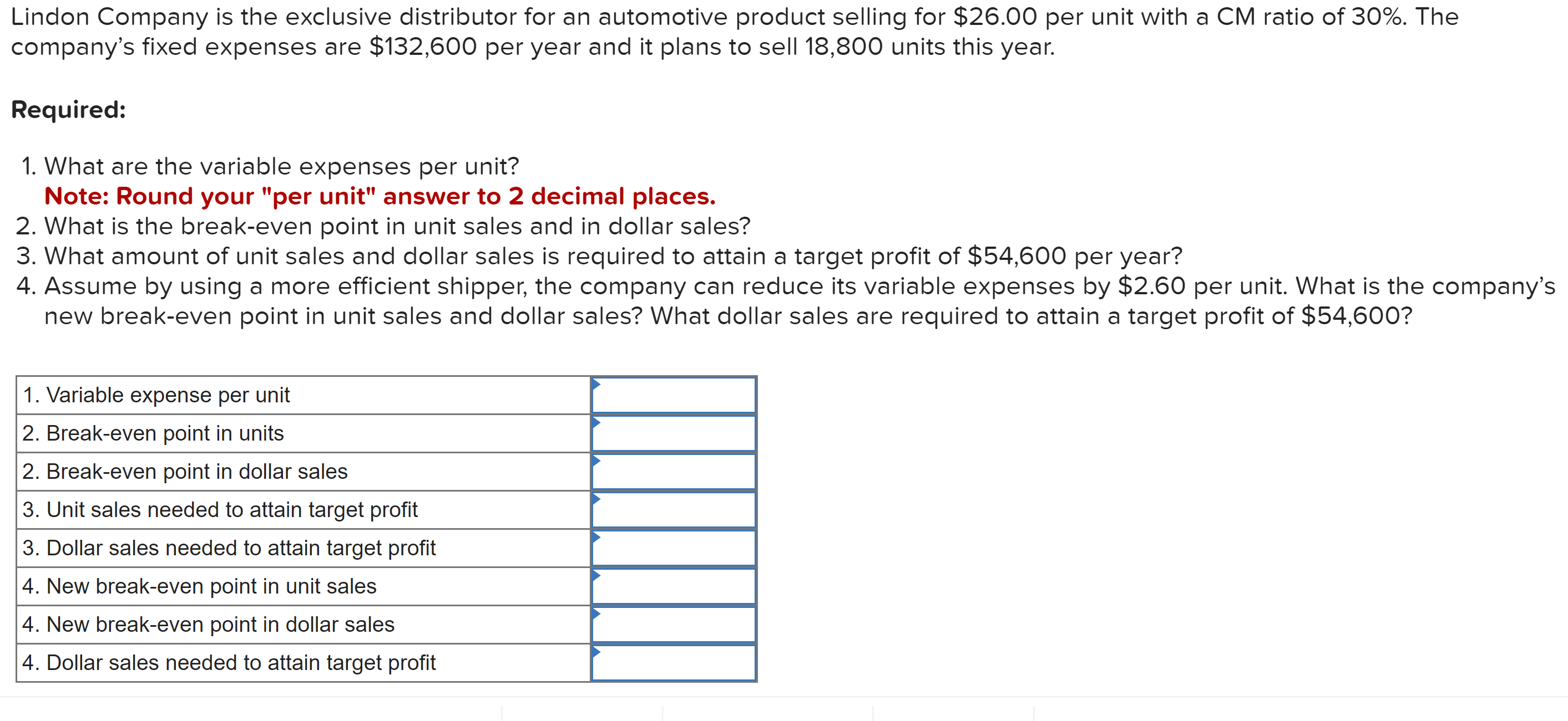 Hello, I need help with solving this assignment. Thank you Lindon Company