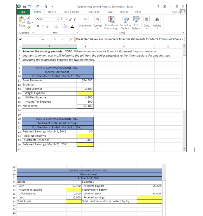 This is the full question. Please provide the formulas to input the