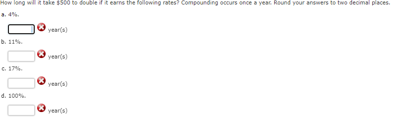 How long will it take $500 to double if it earns