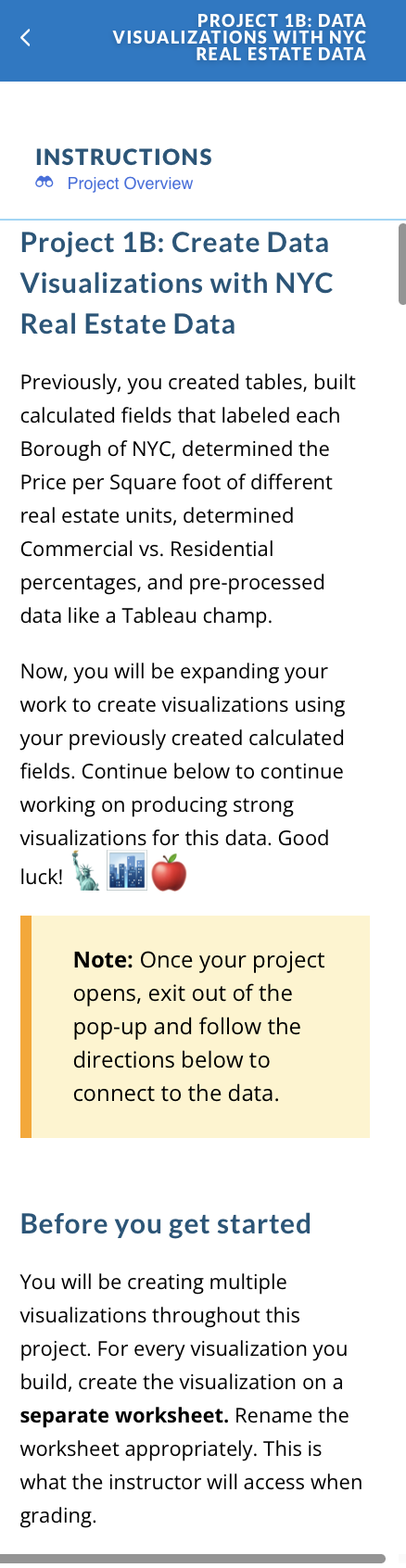 Please show step by step. Tableau - Froject 1.0 Part B_v2019.1 File
