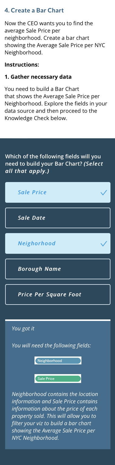 previously created calculated fields. Continue below to continue working on producing strong