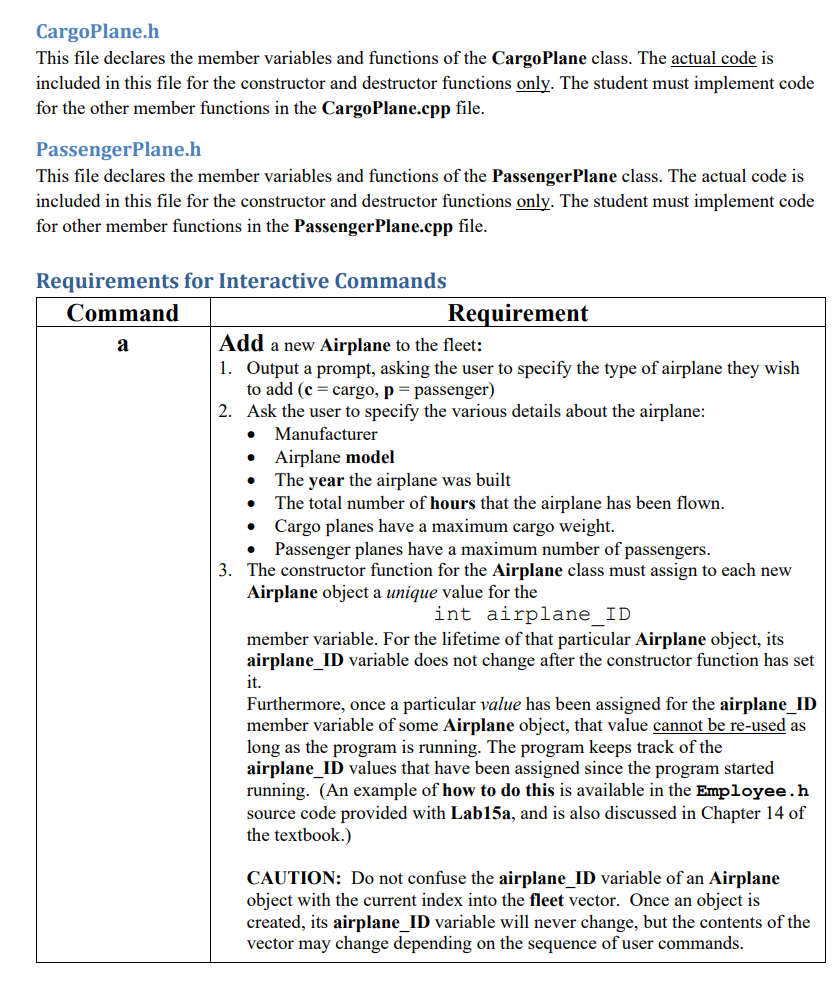 uses inheritance, as described below. The base class (parent class) is the