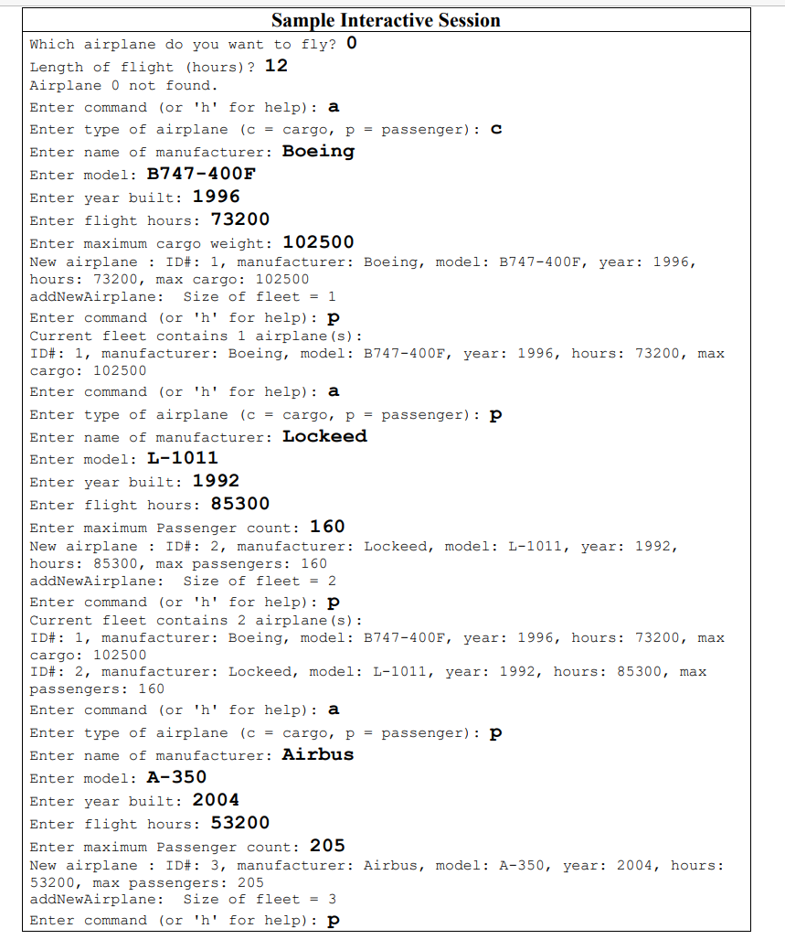 of the Airplane class. A UML diagram of this class relationship is