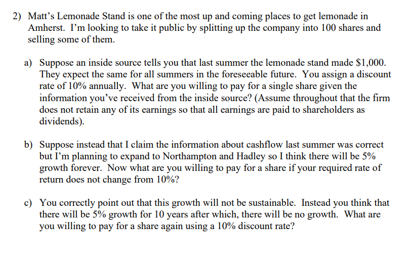 2) Matt's Lemonade Stand is one of the most up and coming