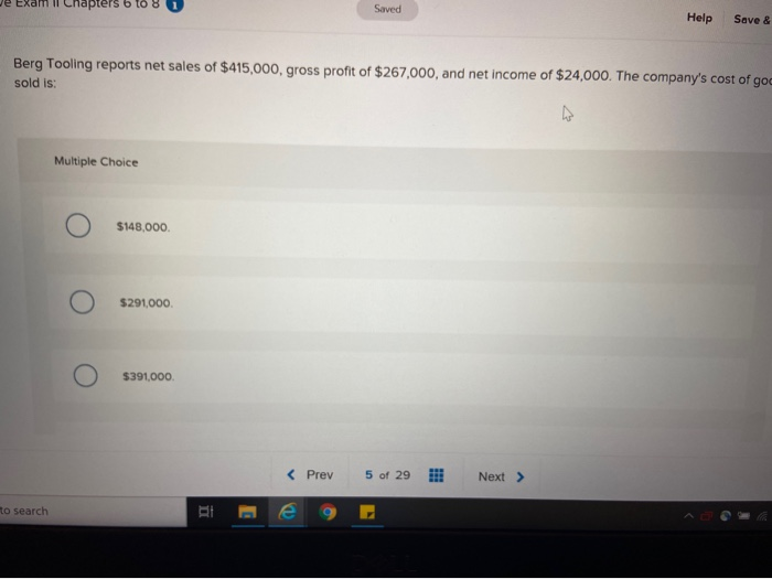  Saved Help Chapters e Save & Berg Tooling reports net sales