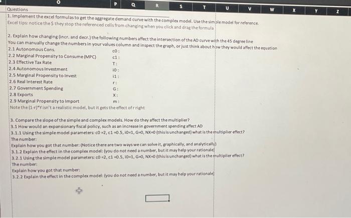 demand curve with the complex model. Use the simple model for reference.