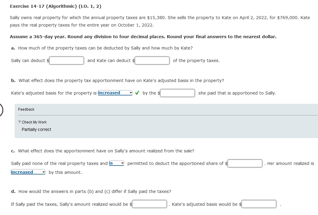  Feedback Check My Work Partially correct c. What effect does the
