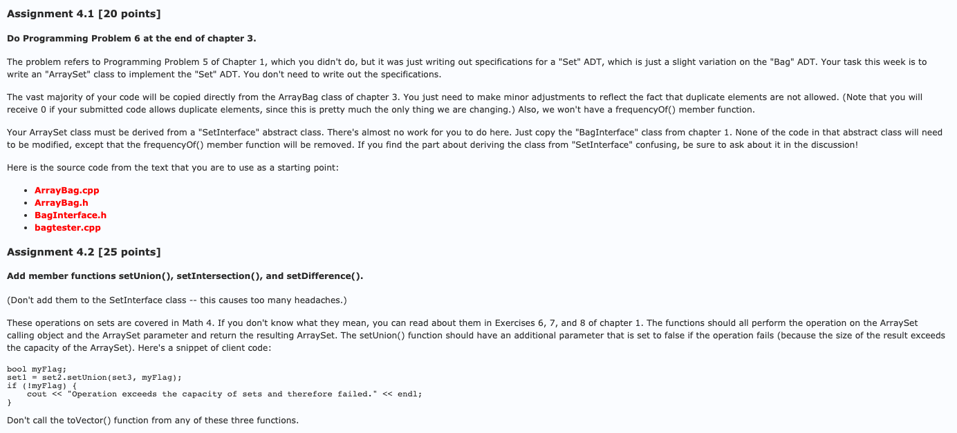 C++ Programming Assignment - Please Help Code To Work From: ArrayBag.cpp //