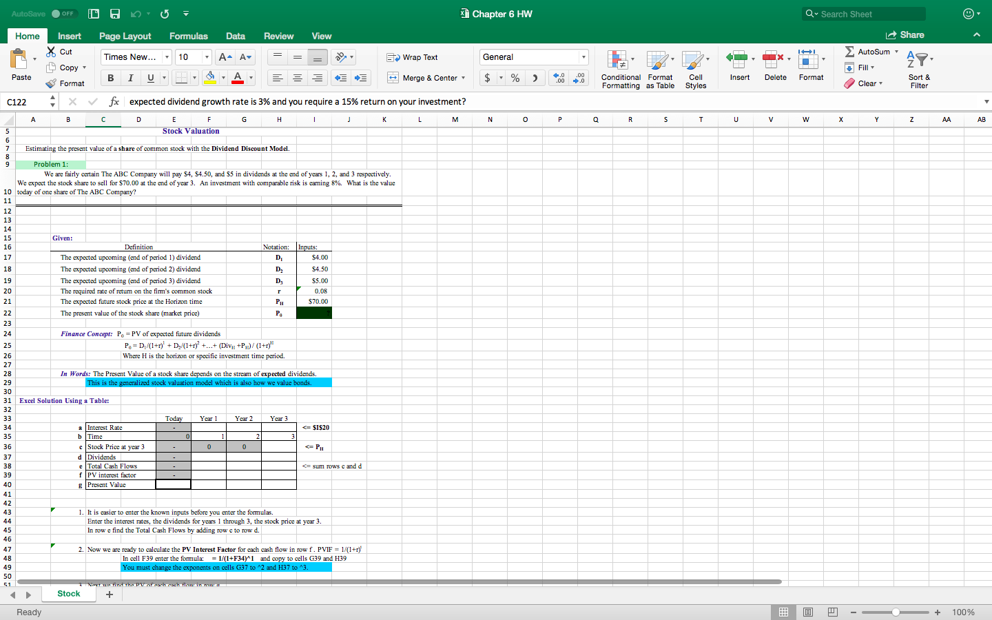  AutoSave OFF Chapter 6 HW Q Search Sheet Page Layout Formulas