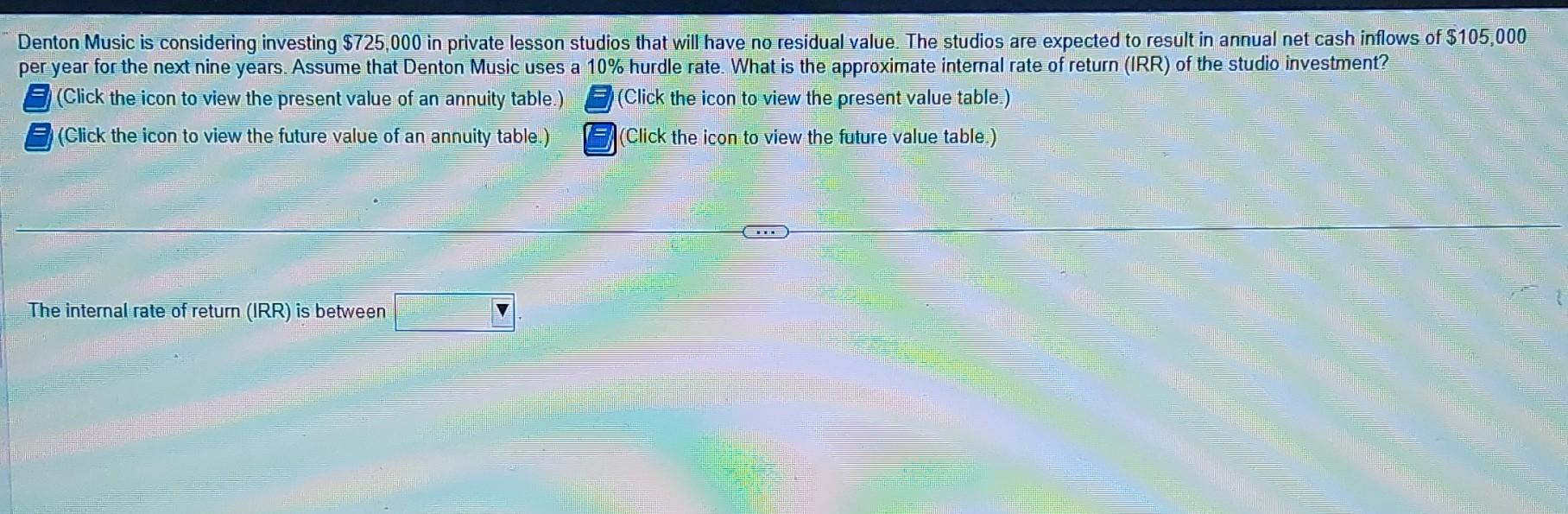investing $725,000 in private lesson studios that will have no residual value.