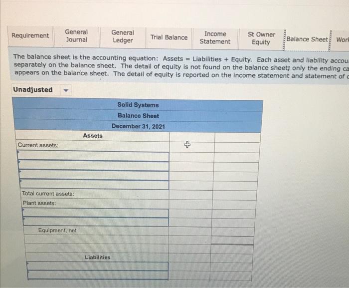 required to prepare the necessary adjusting entries for the Solid Systems Company