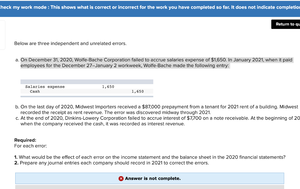  heck my work mode : This shows what is correct or