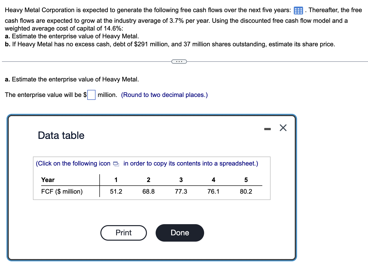 PLEASE ANSWER A & B Heavy Metal Corporation is expected to