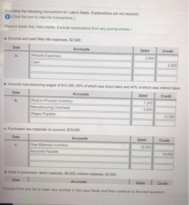 Please help me fill out this chart I am confused! Journalize the