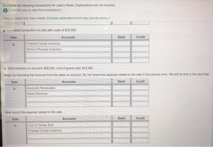to view the transactions.) (Record debits first, then credits. Exclude explanations from