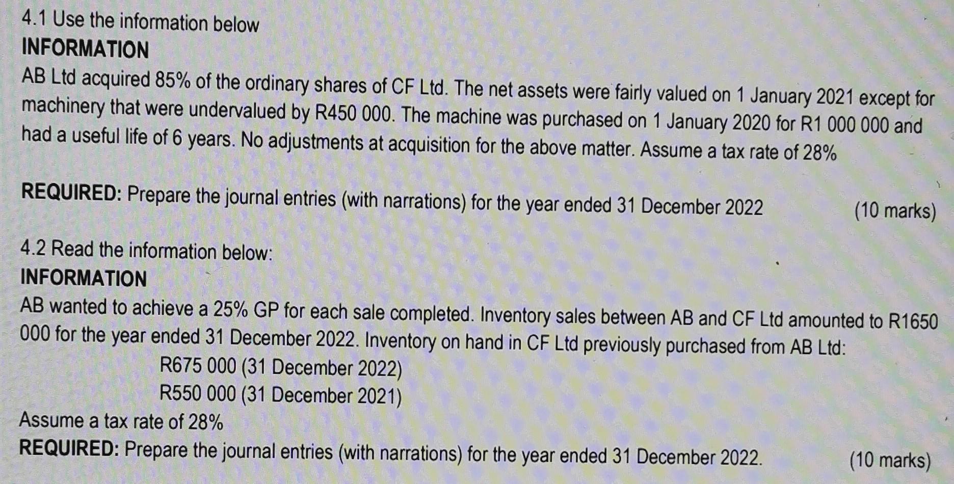 (12 marks) XUZ Ltd purchased a building on 1 October 2021. The