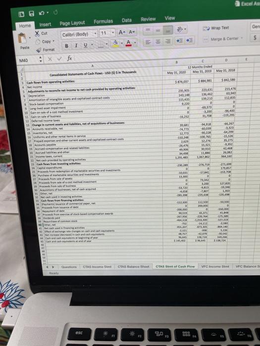 two completed RATIOS worksheets. In order to complete some of the ratios