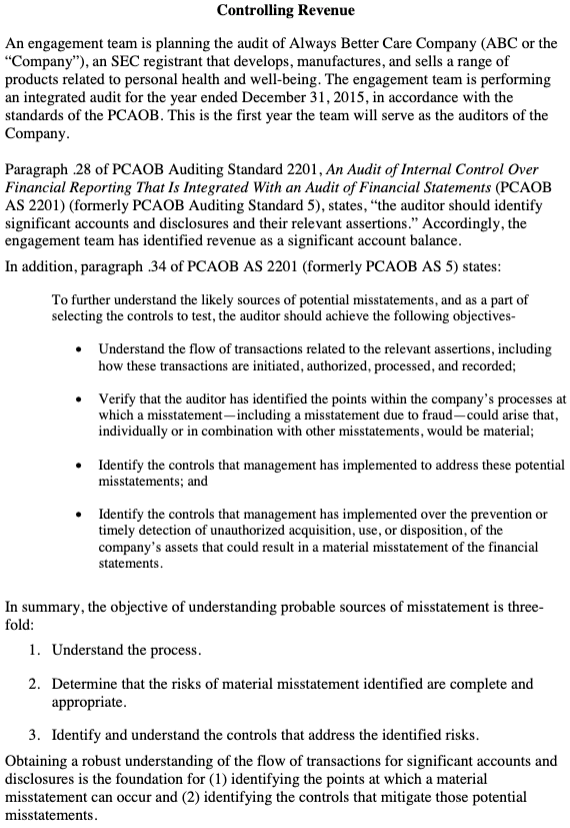  QUESTION: FOR THE SALES ORDERING PROCESS: 1. Identify specific risks in