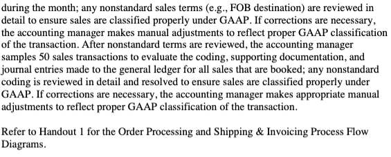 each risk will have 2 corresponding controls. Be sure to clearly identify