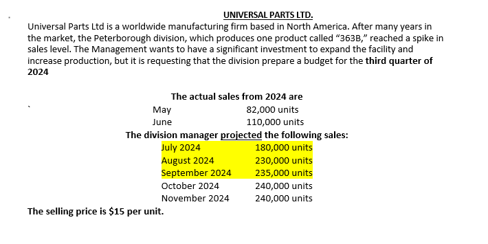  From previous experience, Management has determined that finished goods ending inventory