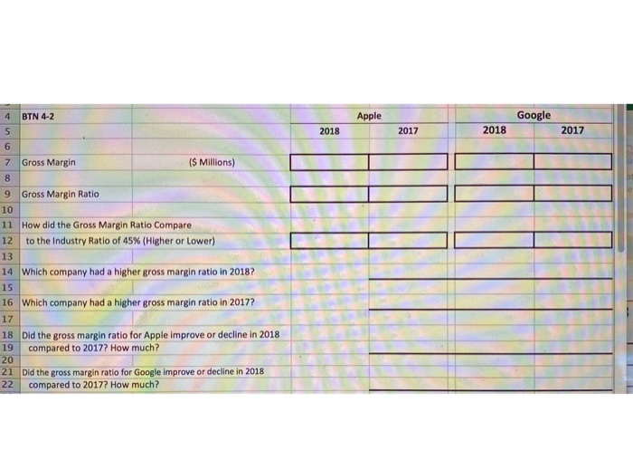 & 2017? 2. Which company earns more in gross margin for each