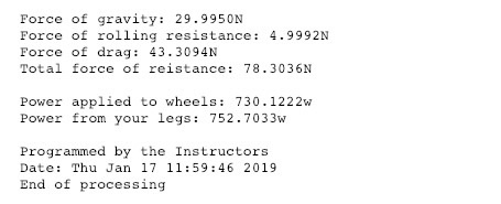 the pedal to move at the velocity we calculated above. Sample session