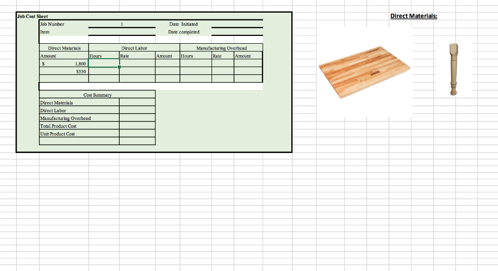 been asked to develop and manufacture two new tables for customers. You