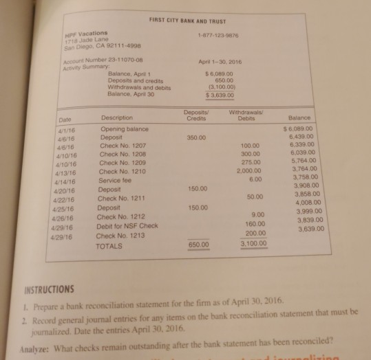 bank reconciliation Steteste r nalizing entries to adjust the cash balonce. On