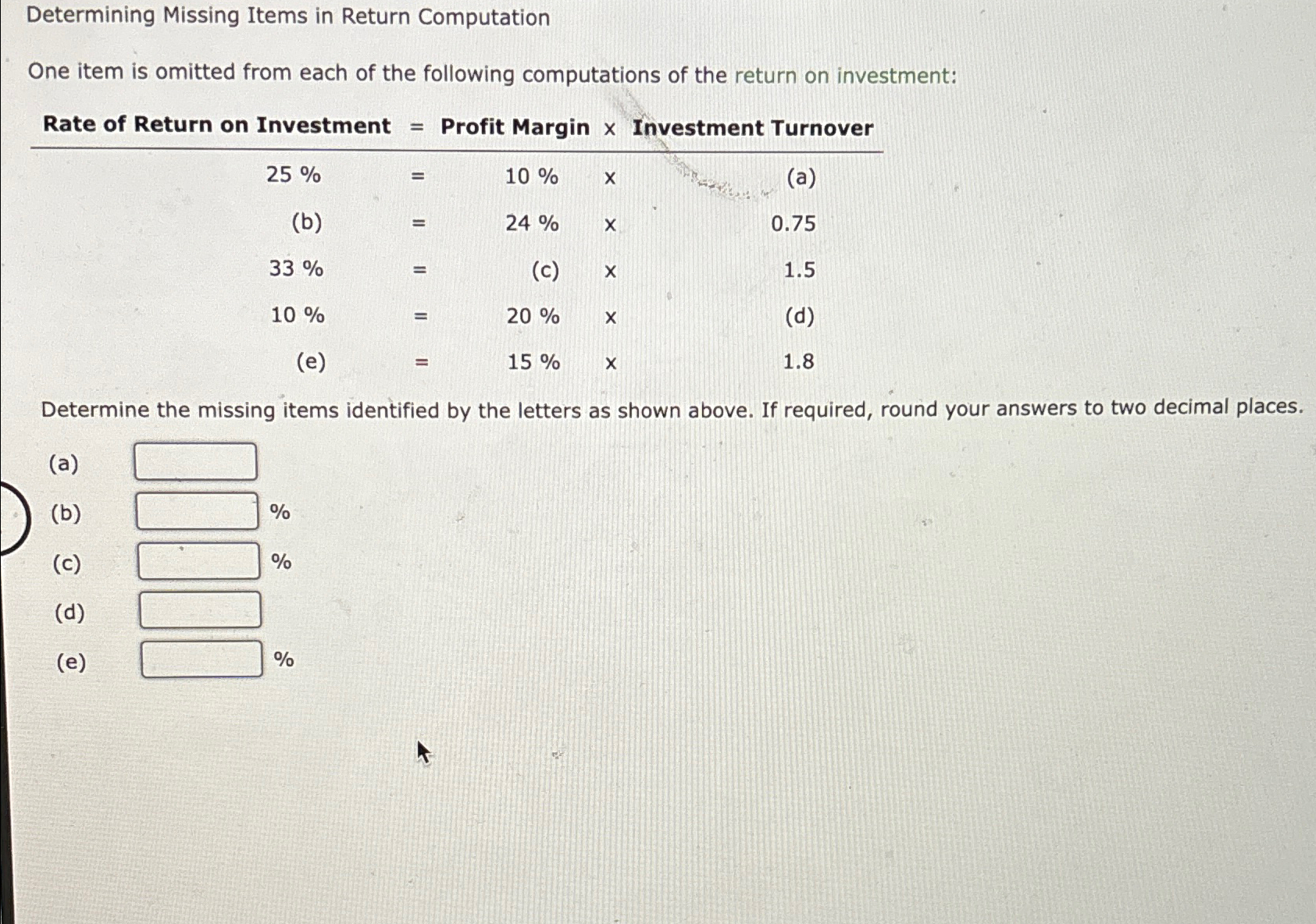  Determining Missing Items in Return Computation One item is omitted from