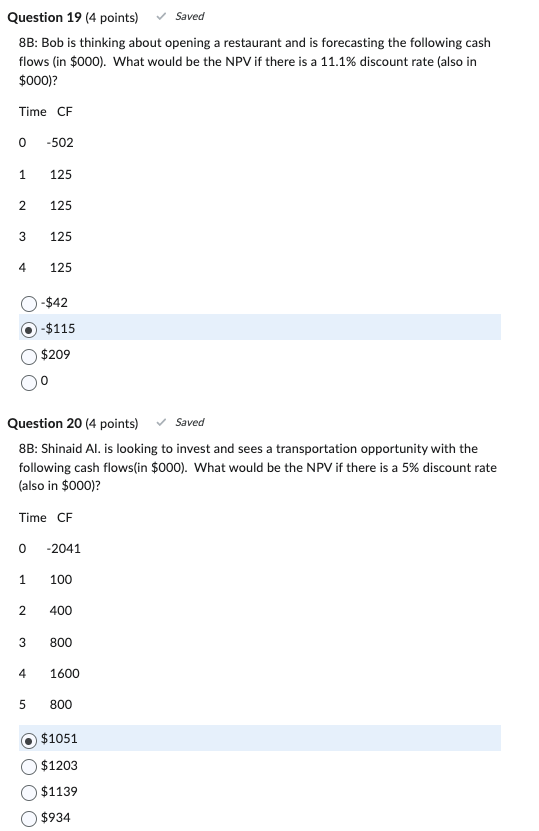 8B: Bob is thinking about opening a restaurant and is forecasting