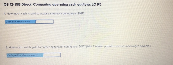 flow Income statement items not affecting cash Changes in current operating assets