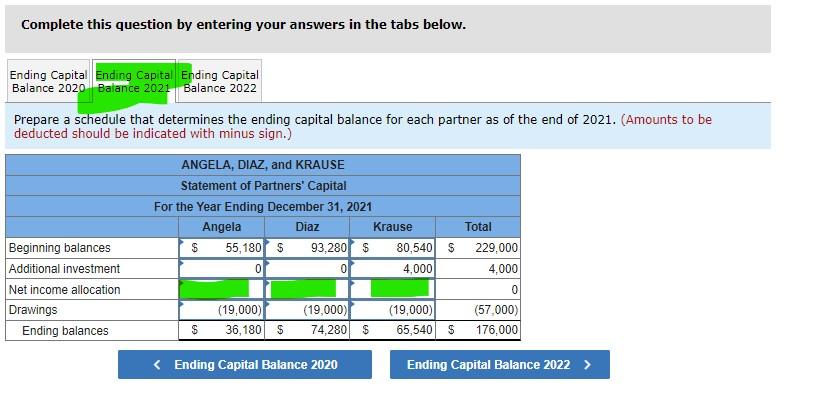 2020, 2021, 2022. Everything else is correct. Please show work, how you