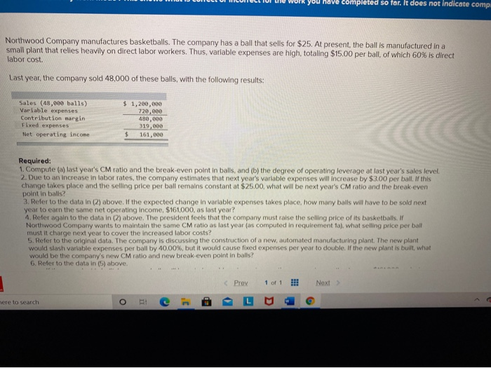  rou na completed so far. It does not indicate comp Northwood