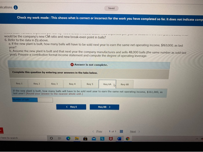 company sold 48,000 of these balls, with the following results: Sales (48,000